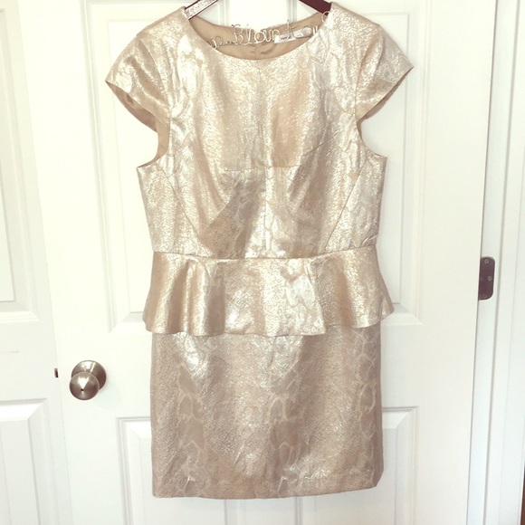 champagne peplum dress